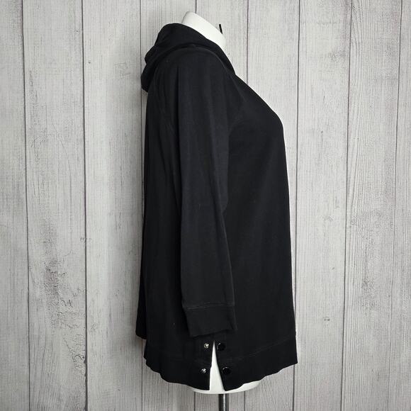 Torrid Black Fleece Tunic Hoodie w/ Snap Hem – Size 2 - Picture 3 of 6